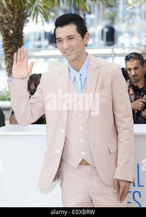 Cannes, France. 20th May, 2014. Japanese actor Jun Murakami poses during the photocall of 'Futatsume No Mado' at the 67th Cannes Film Festival in Cannes, France, May 20, 2014. The movie is presented in the Official Competition of the festival which runs from 14 to 25 May. Credit:  Ye Pingfan/Xinhua/Alamy Live News Stock Photo