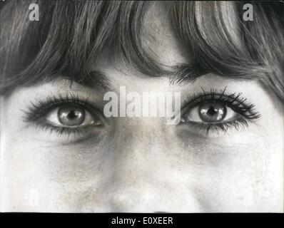 Jul. 07, 1966 - Riviera's Most Beautiful Eyes: The Beatles Chose Her To Sing ''Michelle''. A Jury composed of Juliette Greco, Claude Nougaro and Yul Brynner awarded the title of ''Riviera's lost beautiful eyes'' to twenty-year old Danielle Denin from nice. Danielle came first into the Lli light when she sang the beatles' great success ''Michele''. Photo Shows: Close-up of Danielle's eye which the jury proclaimed ''The most beautiful of the French Riviera' Stock Photo