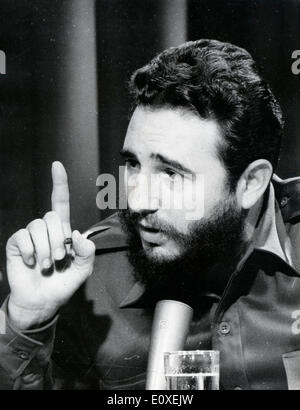 Fidel Castro giving a speech Stock Photo