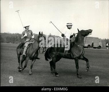 Apr. 01, 1967 - 1-4-67 Prince Charles plays polo. Prince Charles took part in the Household Brigad Polo Club's practice game on Smith's Lawn Windsor Great Park this afternoon. Prince Philip was not playing today owning to an official engagement. Photo Shows: Prince Charles on left seen during the practice game on Smith's Lawn today. Stock Photo