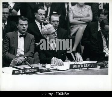 Jun. 06, 1967 - Security Council Un calls for Cease Fire in middle East: The security council tonight unanimoually called upon the Government concerned in the present hostilities in the emiddle East, ''as a first step, to take forthwith all measures for an immediate cease-fire and for a cesassion of all military activities in the Area.'' The Secretary xal was asked to keep the council promptly and currently informed on the situation.'' The draft resolution adopted tonight was put forward at the start of the meeting by the President of the council,  R Stock Photo