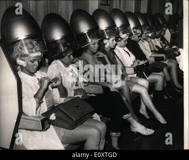 Nov. 11, 1967 - Miss World Contestants get hair-do's Contestants in tomorrow's Miss World' contest, went along for-hair-do's at Stock Photo