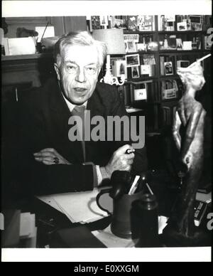 Jan. 01, 1968 - Cecil Day Lewis To Be Poet Laureate; Cecil Day Lewis, 63 is to be the new Pest Laureate in succession to John Musefield, who died last May, aged 88. He writes detective stories under the name of Nicholas Blake. Photo Shows Cecil Day Lewis, who is to be the new Post Laureate, pictured yesterday at his home in Greenwich. Stock Photo