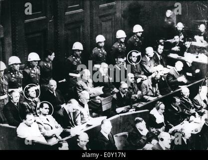 Mar. 03, 1968 - Nurnberger Krisgaverecher-Prozess 1946: Kreis Vlnr: Baldur V. Schirach, Rudolf Hess, Albert Speer. Nurenberg war crime trail (in Circle from left: Schirach, Hess and Speer) Stock Photo