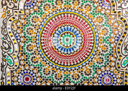 Bright mosaic architectural detail from Maroc Stock Photo