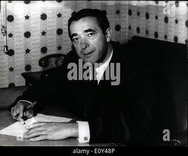 Oct. 10, 1968 - Maxwell bids for the ''News of the world''. Mr. Robert Maxwell, labor mp and millionaire businessman, is bidding 6 million for the news of the world organization through pergamon press, his publishing company. photo shows Mr. Robert Maxwell, chairman of persimmon press and labour mp for Buckingham, in his office yesterday after the announcement of his 6 million bid for the news of the world organization. Stock Photo