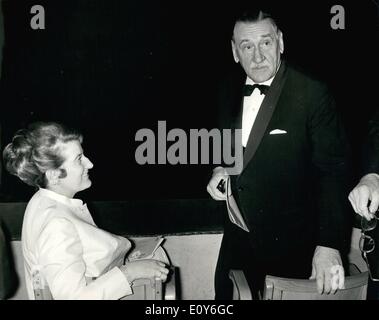 Mar. 03, 1969 - Henry Wood Centenary Concert.: The Mayor of Vienna, Bruno Marlek, and Mrs. Henrietta Schoner, wife of the Austrian Ambassador, in a box at the Royal Albert Hall last night. They were there to attend the Henry Wood Centenary Concert. The occasion was graced by the presence of H.M. The Queen and Princess Anne. Stock Photo