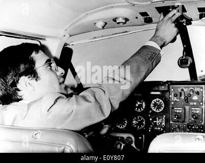 Alexander Onassis piloting private jet Stock Photo