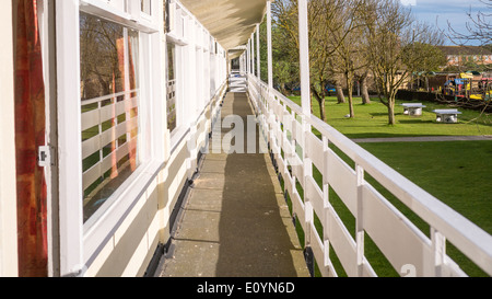 Chalets at Pontins Holiday Park, Camber Sands, Camber, East Sussex, Britain. Stock Photo