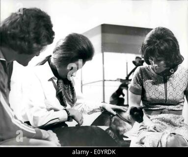 Apr. 04, 1971 - Princess Anne Appears on Blue Peter Television Programme on BBC 1.: Princess Anne made a visit yesterday to the Stock Photo