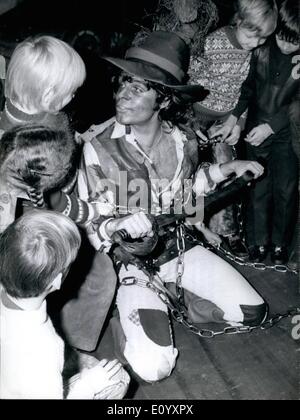 Oct. 10, 1971 - ''The Robber Hotzenplotz'' has its premier on October 30th 1971 Munich (West-Germany): As ''Robber Hotzenplotz''... ...Thomas Fritsch shows himself here - surrounded by a crowd of children. The filmstar is acting in the theatre-play with the same title by Ottfried Preussler which has its premier on Oct. 30th 1971 in the Munich Deutsche Theater. ''The Robber Hotsenplotz'' became the most successful youth-play of the last years. Stock Photo