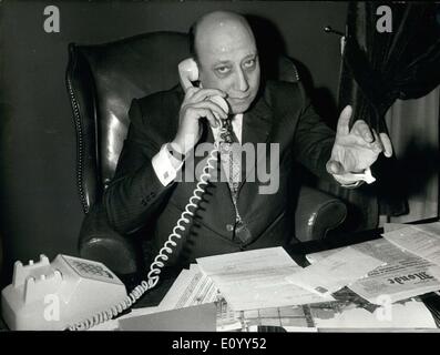 Nov. 03, 1971 - Director Jean Pierre Melville Working His Paris Office Stock Photo