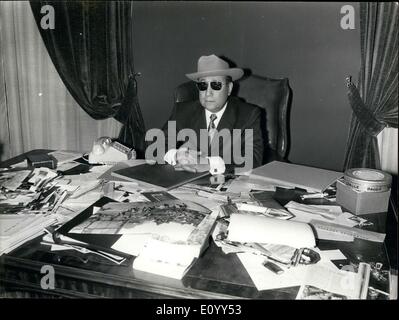 Nov. 03, 1971 - Director Jean Pierre Melville Sitting Parisian Office Desk Stock Photo