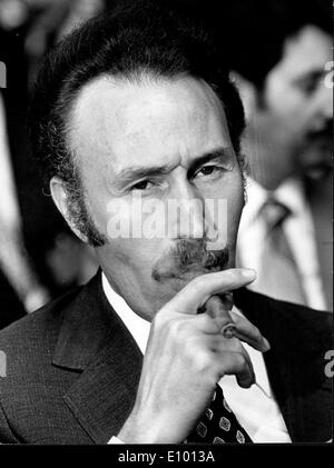 President of Algeria HOUARI BOUMEDIENNE smokes cigar Stock Photo