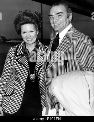 Actor Ernest Borgnine travels with wife Tova Stock Photo
