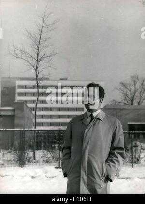 Feb. 02, 1970 - Hess son in Berlin: Wolf-Rudiger Hess comes to Berlin today, to visit his father Rudolf Hess in the British Military Hospital. Photo shows Wolf-Rudiger Hess before the Military Hospital. In the second floor, the clothes windows of the Hess - Room. Stock Photo