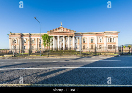 The facade of the now derelict Crumlin Road Courthouse Belfast. Stock Photo