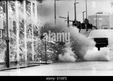 Terrorist bombing. IRA The years 1970 1972 saw an explosion of political violence in Northern Ireland, peaking in 1972, when Stock Photo