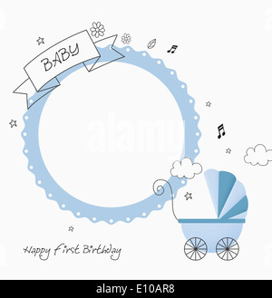 a card template wishing happy first birthday Stock Photo