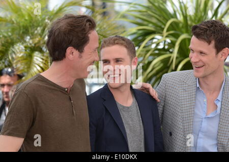 Cannes, France. 20th May, 2014. CANNES, FRANCE - MAY 20: (L-R) Reda Kateb, Iain De Caestecker and Matt Smith attend the 'Lost River' photocall during the 67th Annual Cannes Film Festival on May 20, 2014 in Cannes, France. © Frederick Injimbert/ZUMAPRESS.com/Alamy Live News Stock Photo