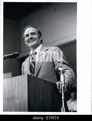 Sep. 09, 1972 - Senator George McGovern made his first appearance in California since his June primary victory, at the Alameda County Labor Day Picnic, Pleasanton Fairgrounds, on Monday. Stock Photo