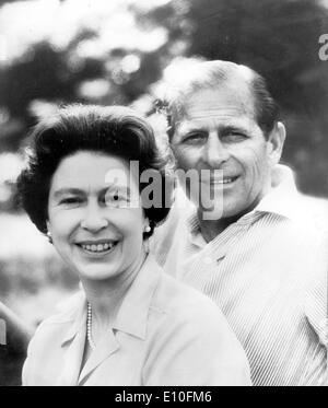 Portrait of Queen Elizabeth II and Prince Philip Stock Photo