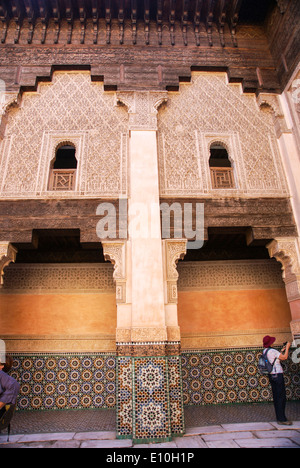 The medieval Medersa Ben Youssef Koranic School in the old Medina, Marrakesh, Morocco, North Africa. Stock Photo