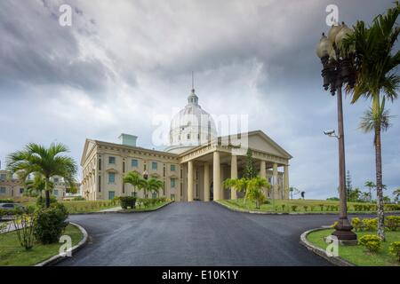 Capitol complex, government buildings in Melekeok in the Republic of Palau, Micronesia, Oceania - April 2014 Stock Photo