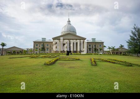 Capitol complex, government buildings in Melekeok in the Republic of Palau, Micronesia, Oceania - April 2014 Stock Photo