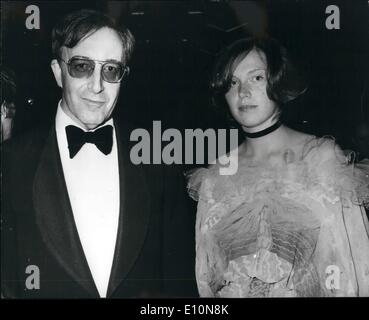 Jul. 07, 1973 - Premiere of the new James Bond Film ''Live and let Die''. Actor Peter Sellers and his wife, Miranda Pictured last night arriving to attend the premier of the latest James Bond film ''Live and Let Die''. at the Odeon, Leicester square. Stock Photo