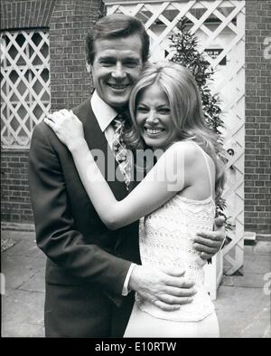 Mar. 03, 1974 - New Girl For James Bond Film: 007 Roger Moore has a new girl in the next James Bond film ''The Man With The Golden Gun'' She is the beautiful Swedish-born actress Britt Ekland, who will play the part of the glamorous Mary Goodnight in the film. Photo shows Roger Moore pictured yesterday with Britt Ekland - the new girl in his next James Bond film. Stock Photo