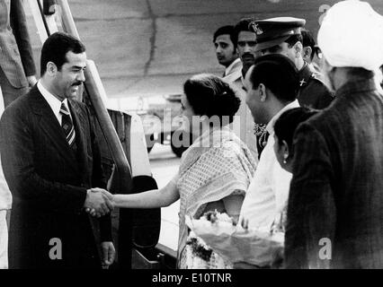 Prime Minister Indira Gandhi with colleague Stock Photo