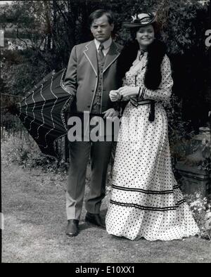 Jun. 06, 1974 - Filming of ''Jennie, Lady Randolph Churchill'': Filming was taking place today at Hamilton Hall, St. Albana, for Thame Television's new series of seven hour-long plays, Jennie, Lady Randolph churchill, made to coincide with the Churchill Centenary Year. The series stars Lee Remick as Jennie Jerome, who became the wife of Lord Randolph Churchill and the mother of Winston. Warren Clarke who plays the part of Winston Churchill, appears in al but the first three of the seven episodes as Winston between the ages of 16 and 47 Stock Photo