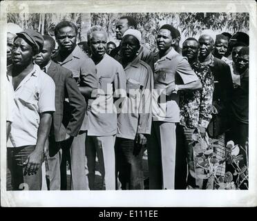 Jan. 01, 1975 - Some of the five million voters line up outside a polling station to cast their vote. In the long queue is the Tanzanian leader President Nyerere, Credit: Camerapix Stock Photo