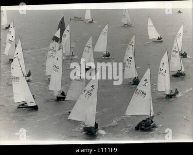 Jan. 01, 1975 - Yachting At Burnham-On-Crouch: Photo Shows General View of the massed start of dinghies at Burnham On Crouch, Essex. yesterday during the second and final day of the Royal Corinthian Yacht Club's a Icicle Trophy Races. Stock Photo