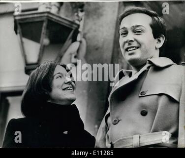 Feb. 02, 1975 - Princess Christina Of The Netherlands Engaged: Princess Christina, youngest daughter of Queen Juliana and Prince Bernhard of the Netherlands has become engaged to Cuban-born Mr. Jorge Guillermo, who teaches underprivileged children in Harlem, New York. Princess Christina is also a teacher. Photo Shows: Princess Christina pictured yesterday with her fiance, Jorge Guillermo. Stock Photo