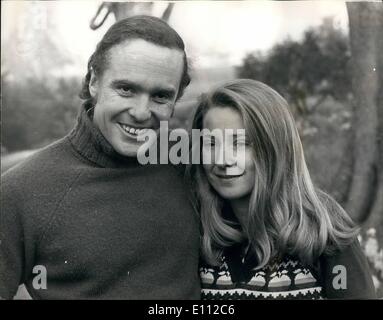 May 05, 1975 - Lady Jean Fitzalan - Howard And Fiance: An engagement picture taken yesterday in the grounds of Arundel Park, Sussex, of Lady Jane Fitzalan-Howard, 30, youngest of the late Duke of Norfolk unmarried daughters, and her fiance, The Earl of Ancram, 29, heir of the Marquess of Lothian.Both are Roman Catholics and are keenly interested in social welfare Lady Jane has worked in London's dockland and Lord Ancram, a former Conservative MP Served on Shelter's Scottish Advisory Council for five years. Stock Photo