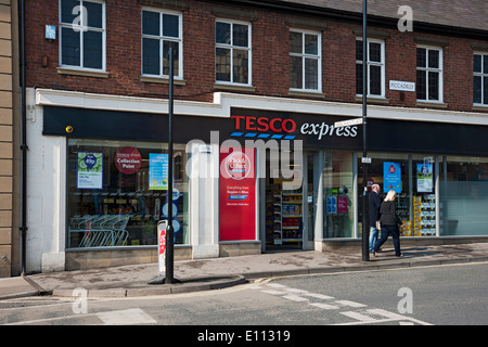 Tesco express supermarket shop store exterior York North Yorkshire England UK United Kingdom GB Great Britain Stock Photo