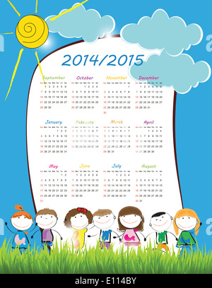 School Calendar On Years 14 And 15 Stock Photo Alamy