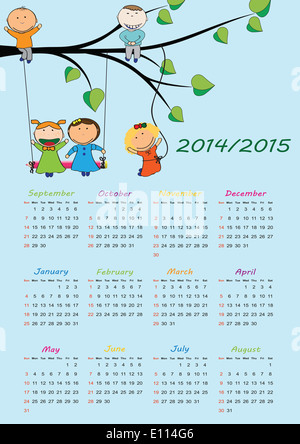 School Calendar On Years 14 And 15 Stock Photo Alamy