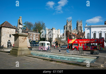View looking towards the Minster in spring Exhibition Square York North Yorkshire England UK United Kingdom GB Great Britain