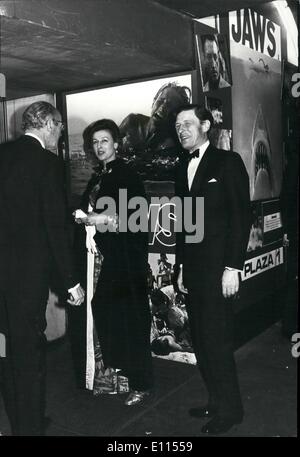 Dec. 12, 1975 - Princess Alexandra and her husband attend charity performance of the film ''Jaws'': Princess Alexandra and her husband MR. ANGUS OGILVY WERE guests of honour at a gala showing of the record - breaking film ''JAWS'' at Plaza Two, Regent Street, last night. The performance was aid of Newspaper charities. Photo shows Princess Alexandra and her husband Mr. Angus Ogilvy arriving at Plaza two for the showing of the film ''JAWS'' last night. Stock Photo