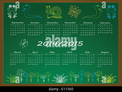 School Calendar On Years 14 And 15 Stock Photo Alamy