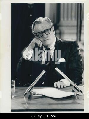 Aug. 28, 1975 - Vice President Nelson A. Rockefeller during his appearance before the Mooreland Act Commission. The commission is investigating irregularities in the nursing home Industries in New York State., Some of which took place when Mr. Rockefeller was governor of New York. Stock Photo