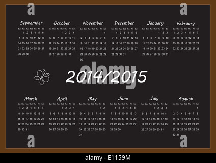 School Calendar On Years 14 And 15 Stock Photo Alamy