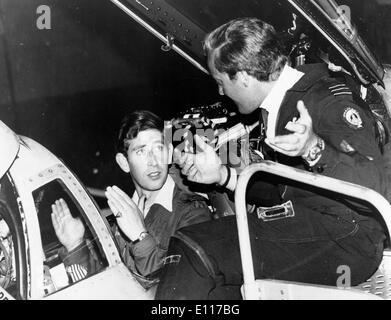 Prince Charles is briefed to fly Phantom aircraft Stock Photo