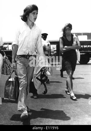 John Kennedy Jr. at Athens Airport Stock Photo