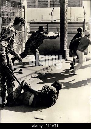 Sep. 15, 1976 - September 15th 1976 1,8000 Africans held in clean-up. More than 1,800 Africans have been arrested in South Africa, in addition to the hundreds arrested since unrest began in June. In Durban 285 African pupils were arrested for starting a protest march in Cape Town. Whites are apprehensive regarding stay at home strikes, and concerned over the growth of vigilantes attitudes among the whites. Photo Shows: Police dealing with the young coloured demonstrators near Cape Town. Stock Photo