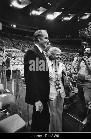 Senator of South Dakota, GEORGE MCGOVERN, attends a conference in New York City with his wife ELEANOR. Stock Photo