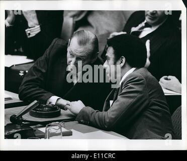 Mar. 03, 1977 - UN Security Council meeting on the problem of South Africa - President of the Security council during March 1977 Ambassador Andrew Young. Stock Photo